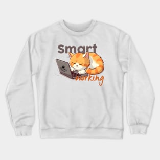 Smart Working Cat Crewneck Sweatshirt